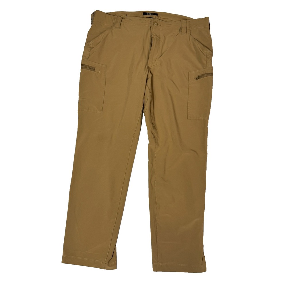 5.11 Tactical Trail Cargo Pants Mens W38 L30 Tan Stretch Hiking Outdoor Slim Fit